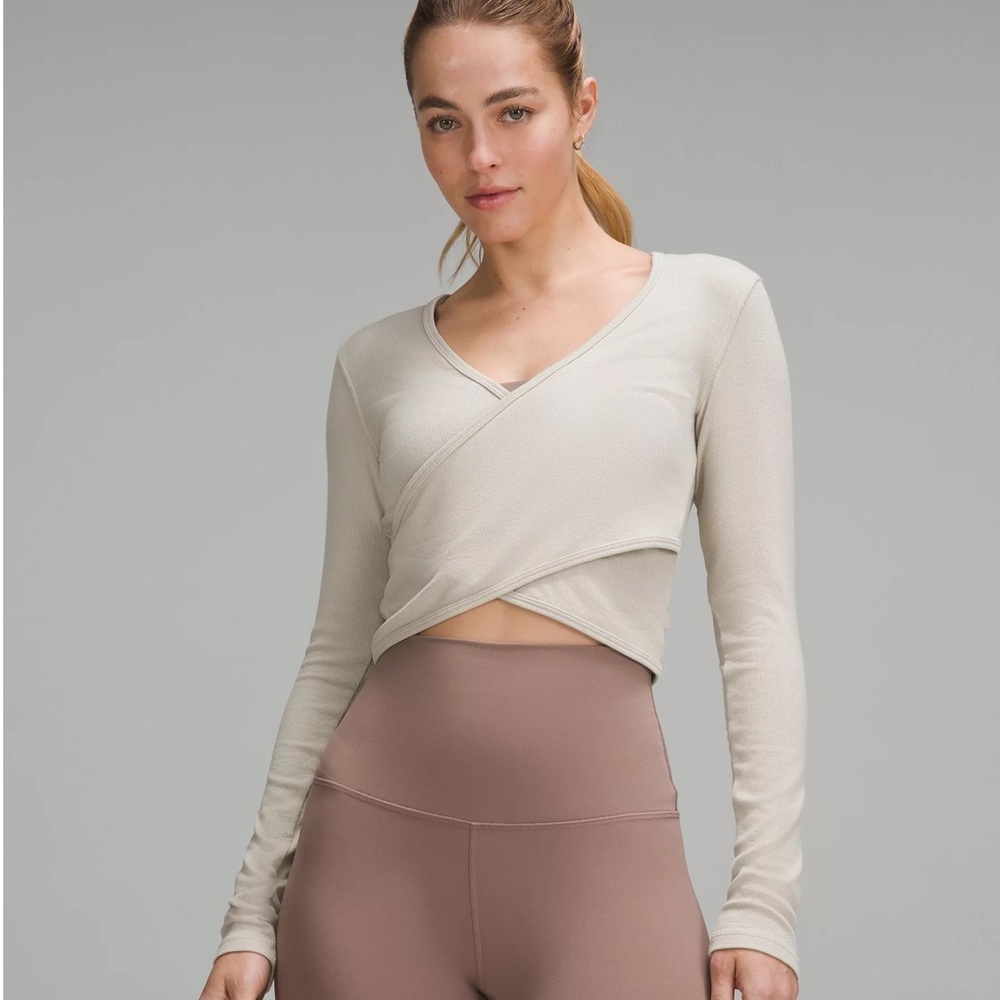 Lululemon Wrap-Front Ribbed Long-Sleeve Top